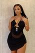 Look Again Mesh Halter Mini Dress